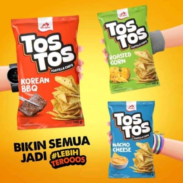 

Tos Tos Tortilla Chips Baru | Dua Kelinci | 10 Bks @ 25 Gr