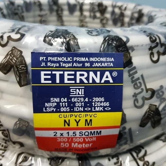 Kabel NYM Eterna 2 x 1,5  Ukuran 50 M / 2x1,5 NYM Eterna DiM