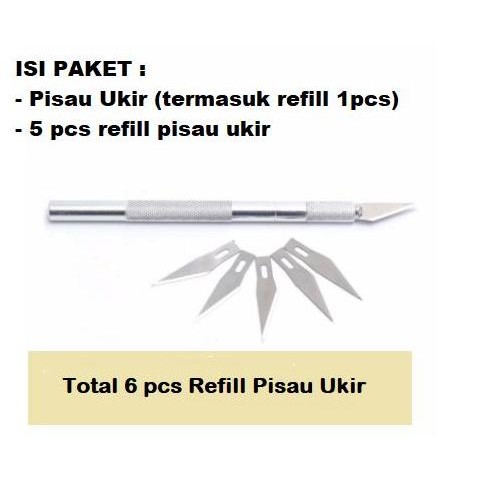 

Pisau Ukir Seni Hobby Crafting Art Knife Metal Handle Free 4 Pcs Blade