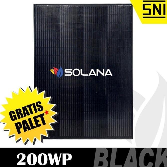 Solana Solar Cell/Panel Surya Black Monocrystalline 24V 200Wp Panel Surya Monokristalin 24V 200Wp Or