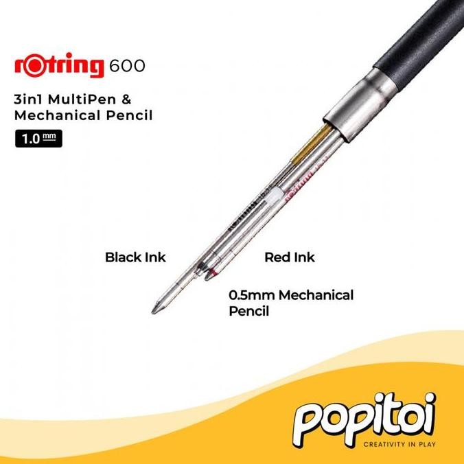 

Rotring 600 Series 3 In 1 Multi Pen & Mechanical Pencil Pulpen Pensil Mekanik 3In1 New Stok