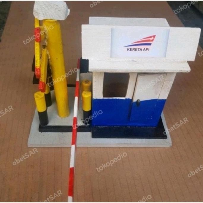 Palang pintu kereta api - mainan miniatur palang pintu kereta api PS