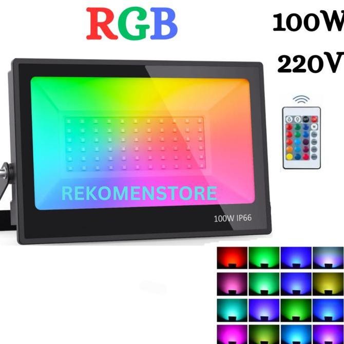 Lampu Taman Rgb 100W Lampu Led Sorot Warna-Warni Menara Masjid