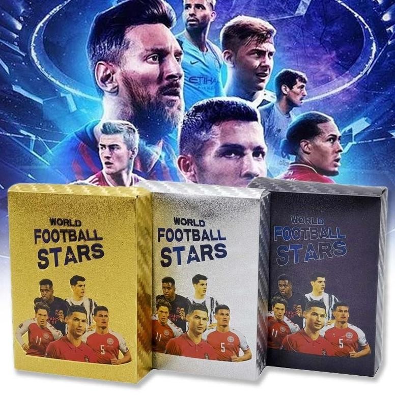 55pcs Kartu Bintang Sepak Bola Kartu Bola Euro 2024 World Football Stars Trading Card  World Soccer 