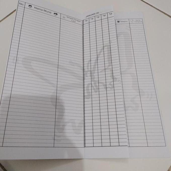 buku absensi sekolah minggu absen / buku absen sekolah Minggu