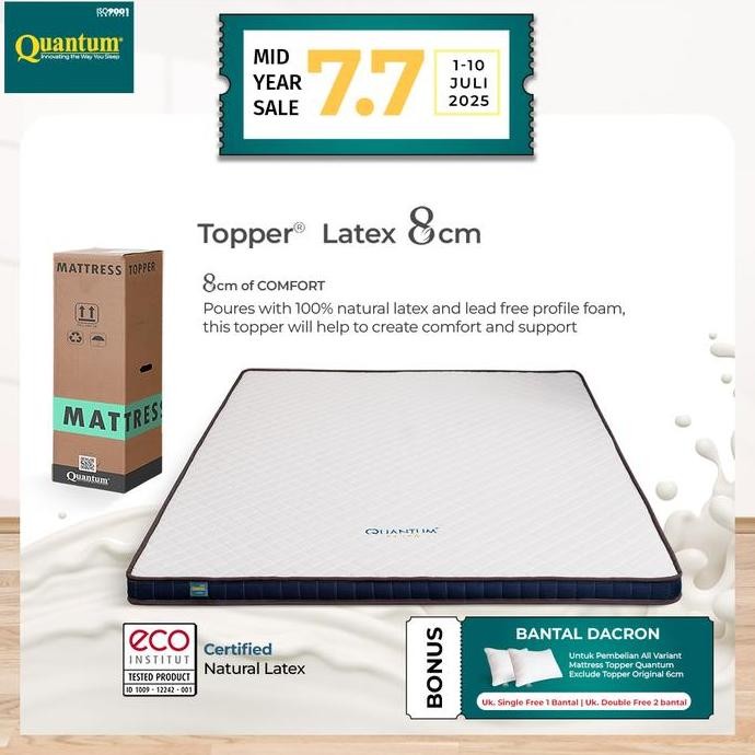Sale Topper Kasur Quantum Latex 8Cm | Natural Latex | Kasur Ergonomis