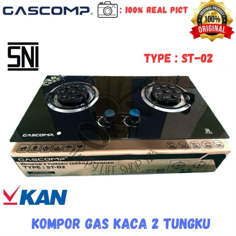 Terlaris Kompor Kaca Gascomp 2 Tungku Gas Gas / Kompor Tanam Kaca 2 Tungku Gas Gas / Kompor Gas 2 Tu