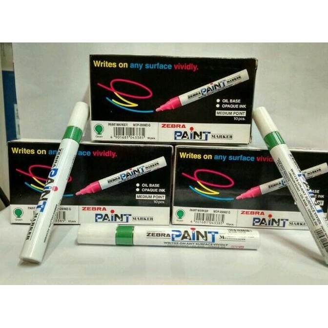 

Spidol Paint Marker Zebra Hijau - Medium Point Isi 10 Pcs Hijau New Stok