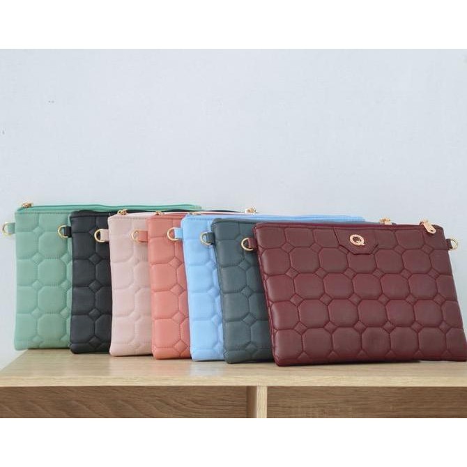 Clutch Wanita Quinta Luna Hand Bag Sling Bag Cantik Uk. 26X19 Cm Tas Terbaru Spesial Quilting Selemp