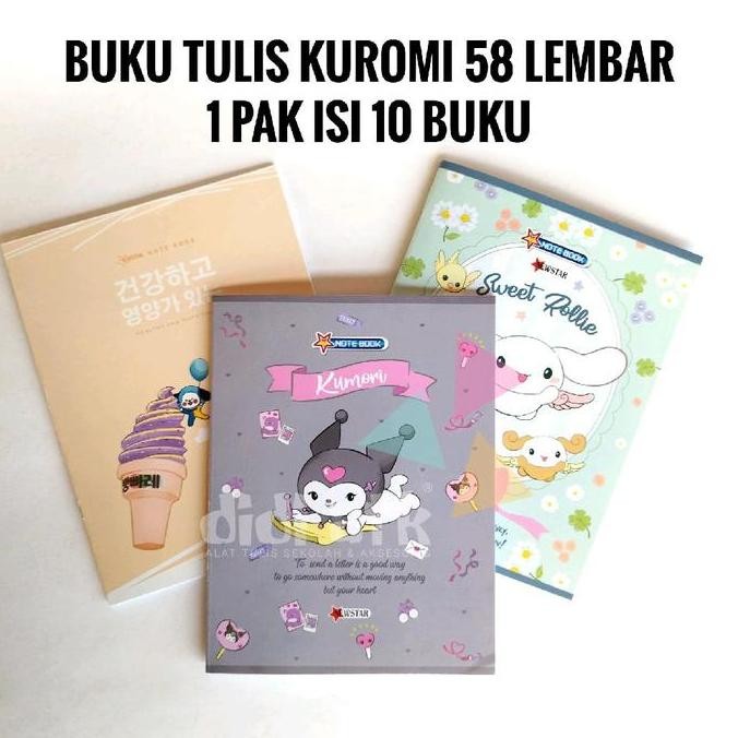 

Buku Tulis New Star SANRIO KUROMI CINAMOROL 58 Lembar 1 Pak Isi 10 Pcs - Paper Stationery