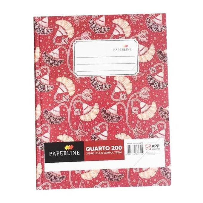 

(1 Pcs) Buku Tulis Quarto A5 Bergaris Hard Cover PAPERLINE isi 200 Lembar Kuarto Kwarto Hardcover Sedang