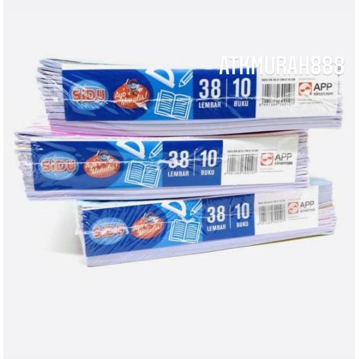 

buku tulis sidu 38 lembar /pak /10 Buku/ Sinar Dunia 38 lembar Murah