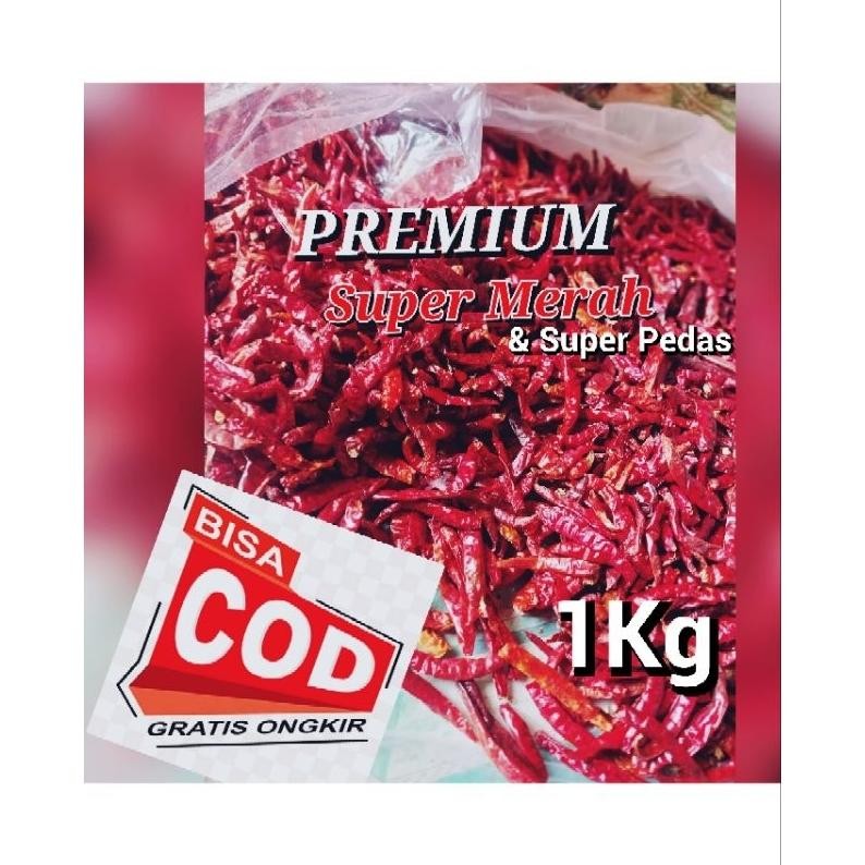 

Kenyamanan Cabe Kering Teja Hot Promo 1Kg [ Grade' A ] Super Merah