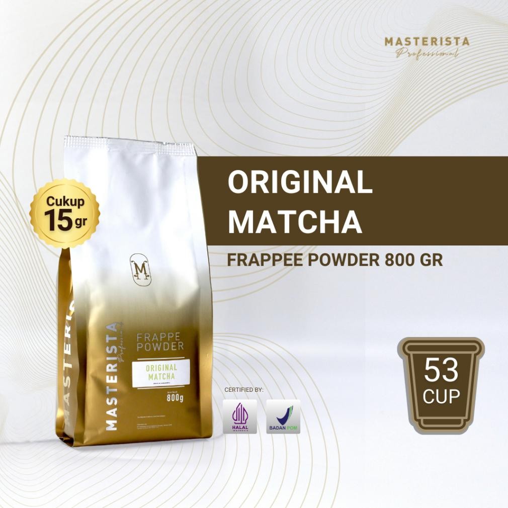 

Grosir Bubuk Minuman Masterista Original Matcha 800Gr / Bubuk Minuman Rasa Matcha / Bubuk Matcha Frappe