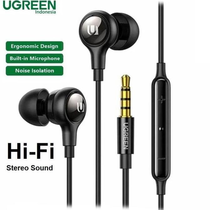 BARU UGREEN EARPHONE HANDSFREE HEADSET MFI MIC IPHONE 11 12 13 14 IPAD SAMSUNG OPPO VIVO LIGHTNING J