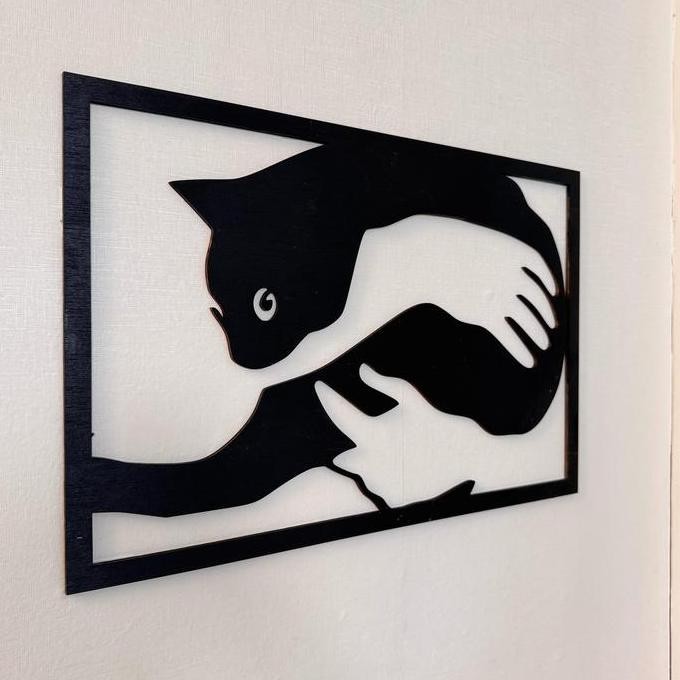 Sj Hiasan Dinding Rumah Motif Rustic Cat Hiasan Kayu Wall Art Decoration