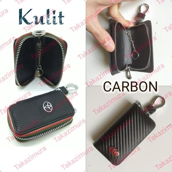Gantungan Kunci + Dompet STNK Kulit Logo Toyota Calya Yaris Sienta Elegan Original