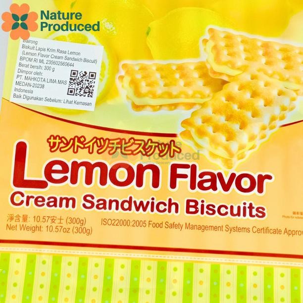 

Bairong Lemon Flavor Cream Sandwich Biscuits 300Gr Biskuit Lemon