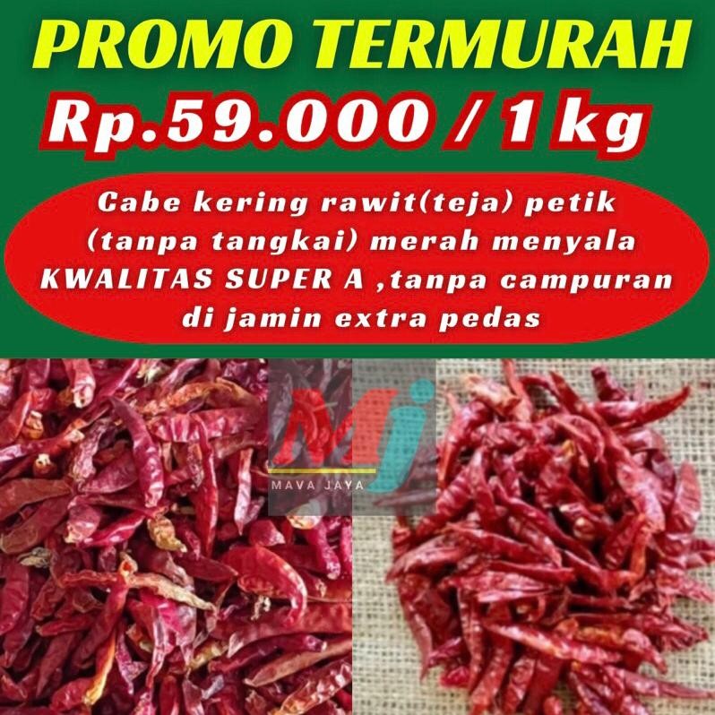 

Kualitas Terbaik Cabe Rawit (Teja)1Kg/Petik(Tanpa Tangkai)Cabai Kering Rawit Asli Extra Pedas