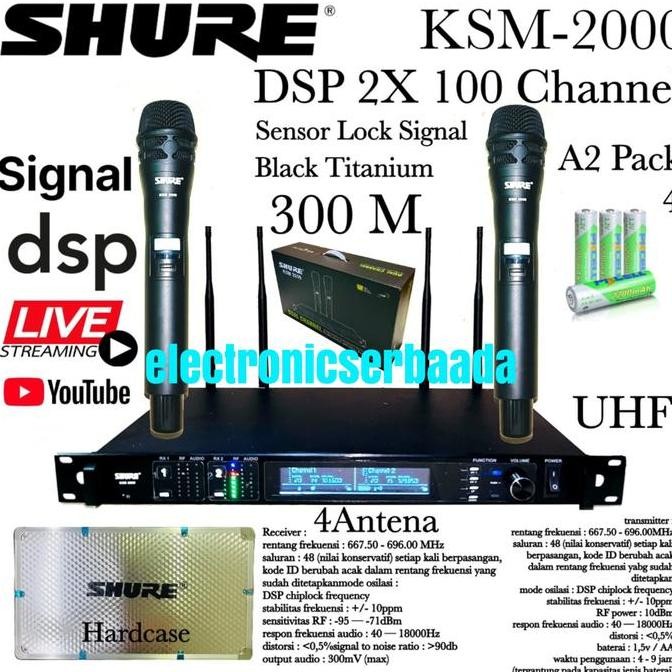 BARU MIC WIRELESS SHURE KSM 2000 - MIKROFON WIRELESS ORIGINAL WARNA HITAM