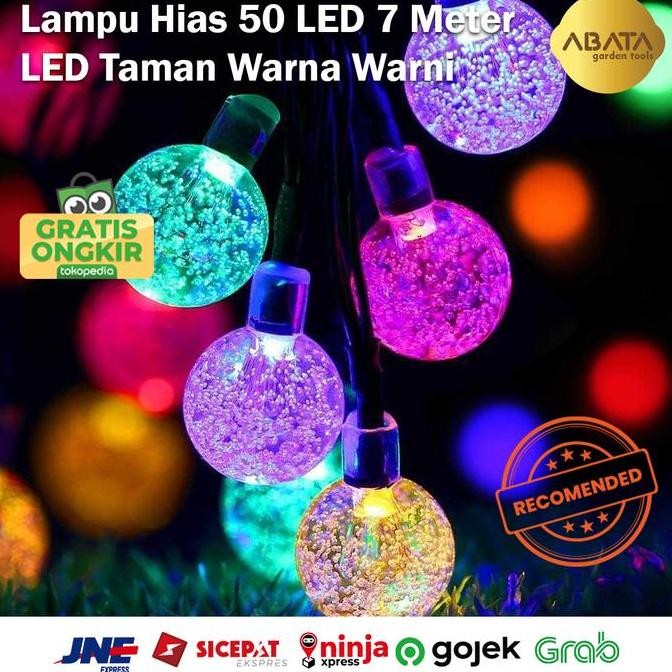 Lampu Hias Gantung 50 Led 7 Meter Lampu Outdoor Solar Panel Lampu Hias Led Pohon Natal Lampu Taman S