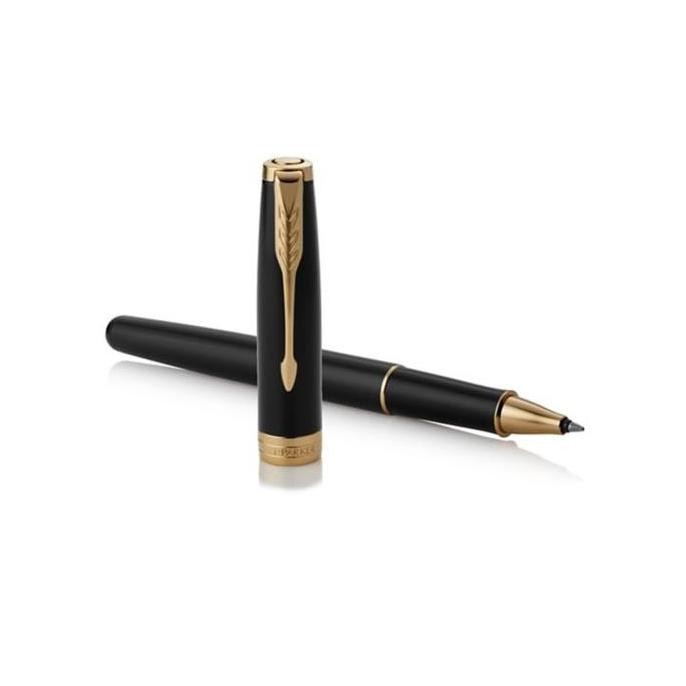 

Parker Sonnet Matte Black Gold Trim Rollerball New Stok