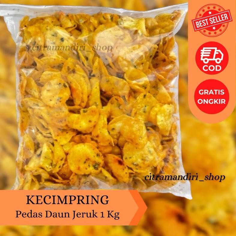 

1 Kg Kecimpring Pedas Daun Jeruk / Comring Pedas Daun Jeruk / Cemilan Khas Kuningan