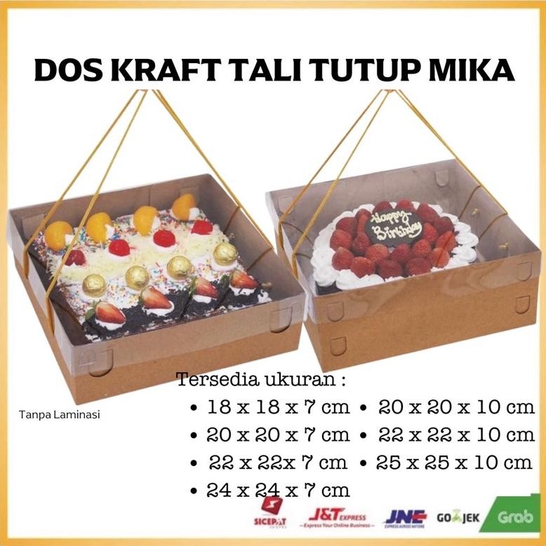

qw-45 df-8 [ 10 PCS ] Dos KRAFT TALI TUTUP MIKA Tinggi 7CM & 10CM | Kardus Box Kotak Hampers Kue Termurah Termurah