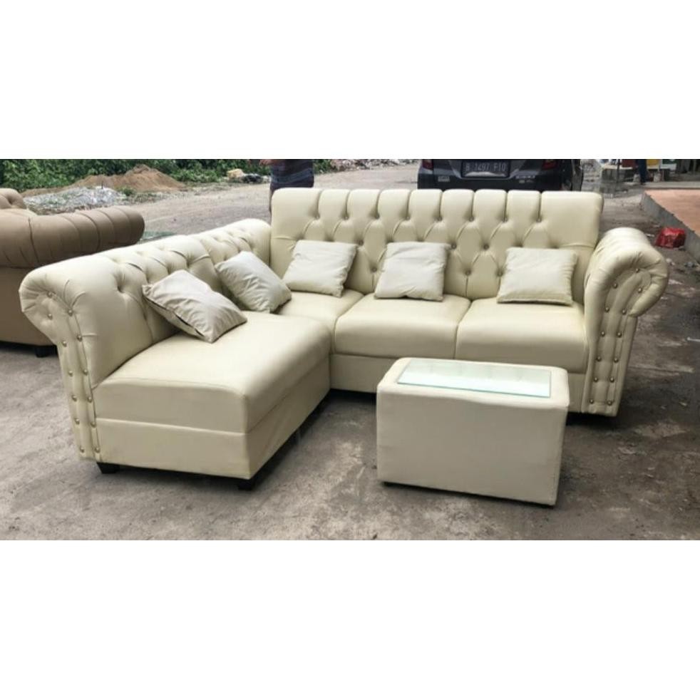 Murah (Khusus Jabodetabek) (Free Ongkir) Promo Sofa L Minimalis Bahan Kalep / Oscar - Berkualitas