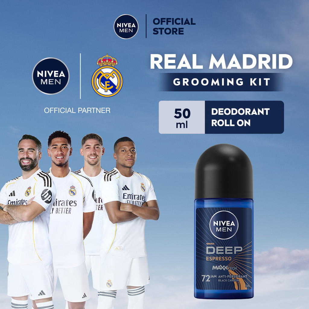 NIVEA MEN Deodorant Roll On Deep Espresso 50ml - Deodoran pria melawan bakteri keringat bau badan de