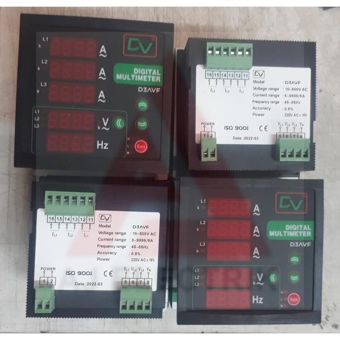 Banyak Dicari Dv Digital Panel Meter Dv3Avf / Ampere - Volt - Hz