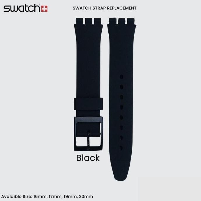 Ori - Strap Rubber Silicone Swatch 17Mm 19Mm - Tali Jam Pengganti Lentur Anti Air