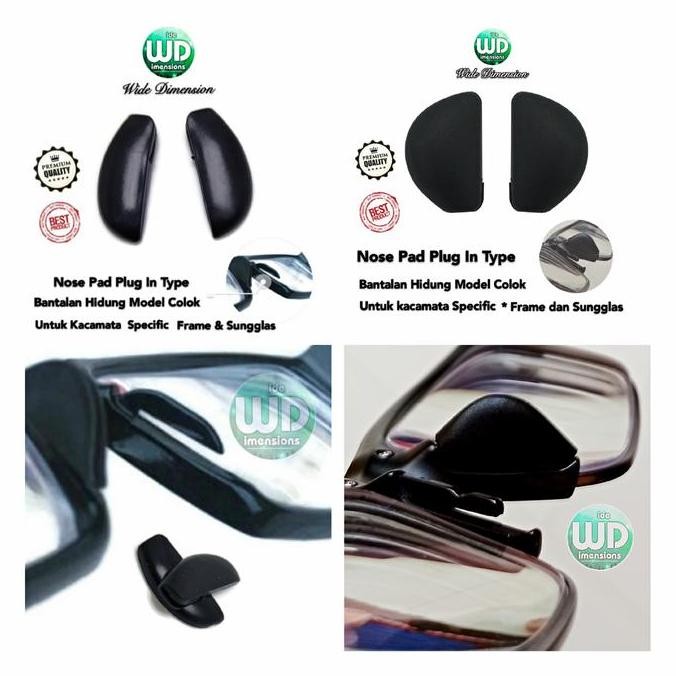 TERBARU NOSEPAD KACAMATA SILICONE PLUG IN BANTALAN HIDUNG FRAME HITAM