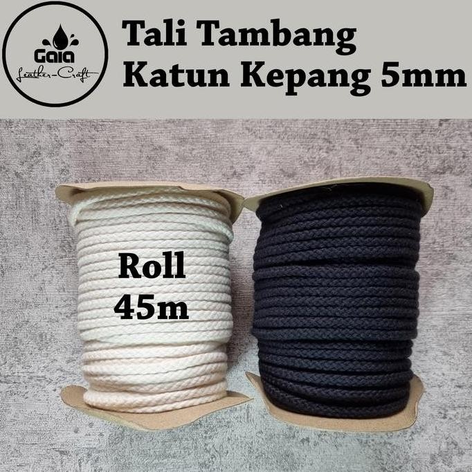 

ready Tali tambang katun kepang 5mm