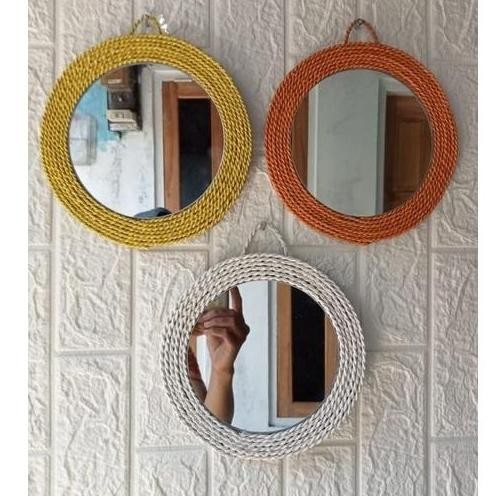 Cermin Aesthetic Kaca Hias Dekorasi / Cermin Dinding Gantung Bulat
