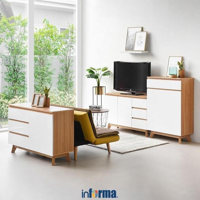 Informa - Preston Kabinet 1 Laci & 2 Pintu - Putih Oak