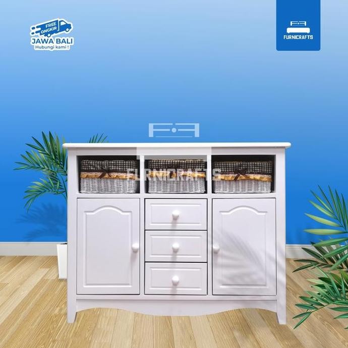 MAYSON SB / SIDEBOARD BUFFET PUTIH MINIMALIS LEMARI BAJU BAYI