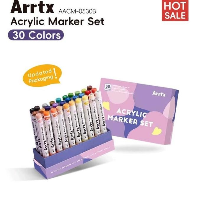 

TERBARU ARRTX ACRYLIC MARKER SET 30CLR (New Packing) BISA GRAB!