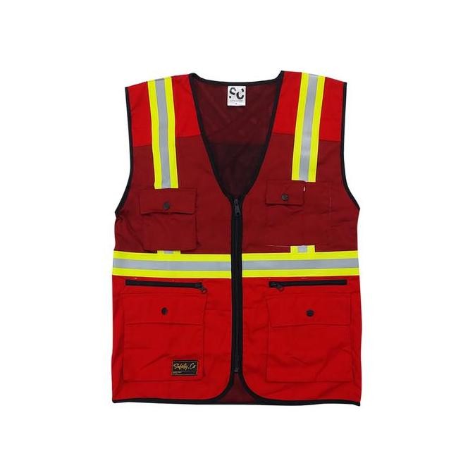 Rompi SCO Merah-Maron (Rompi Safety / Rompi Kerja / Rompi Proyek / Rompi Merah)