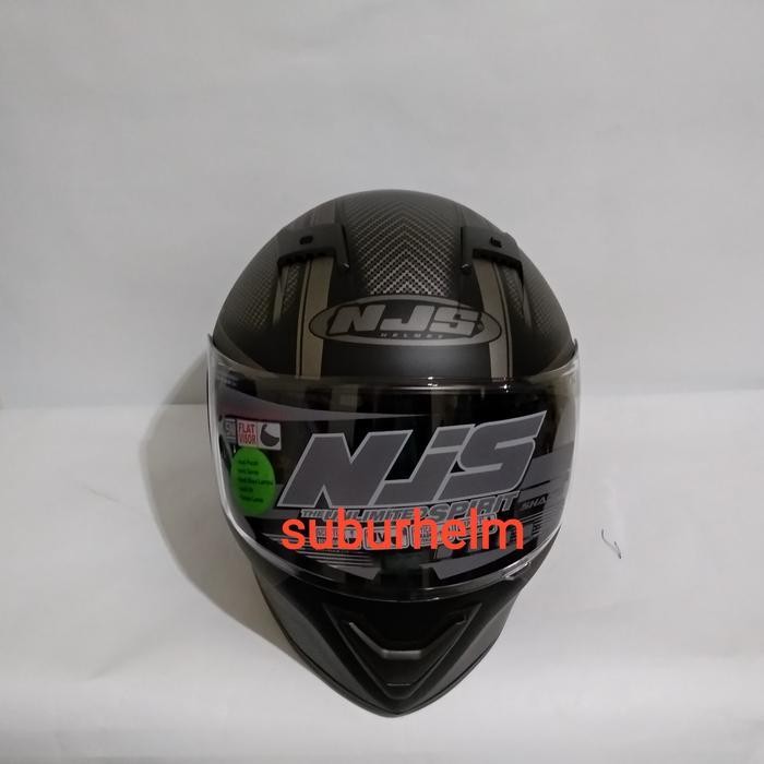 Helm Njs Shadow N - 816R Carbon - X Grey Bel Doff Dan Glossy Original Dan Terpercaya