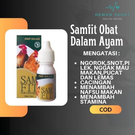 NEWW Samfit Obat Flu Ayam Sakit Cacingan Tetelo Obat Ayam Diare Obat Dalam untuk Ayam 15Ml