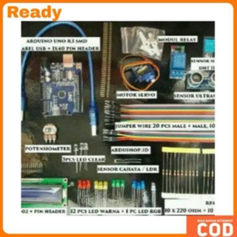 Paket Hemat Arduino Uno R3 Starter Kit Smd Pemula | Arduino Starter Kit | Arduino Kit DiM