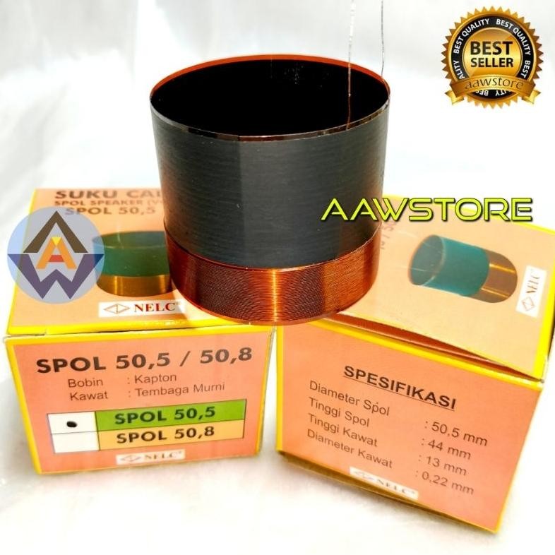Spool speaker Nelc 50.5mm spul spiker 50,5mm voice coil 2 inch 10in 12in 15in DiM