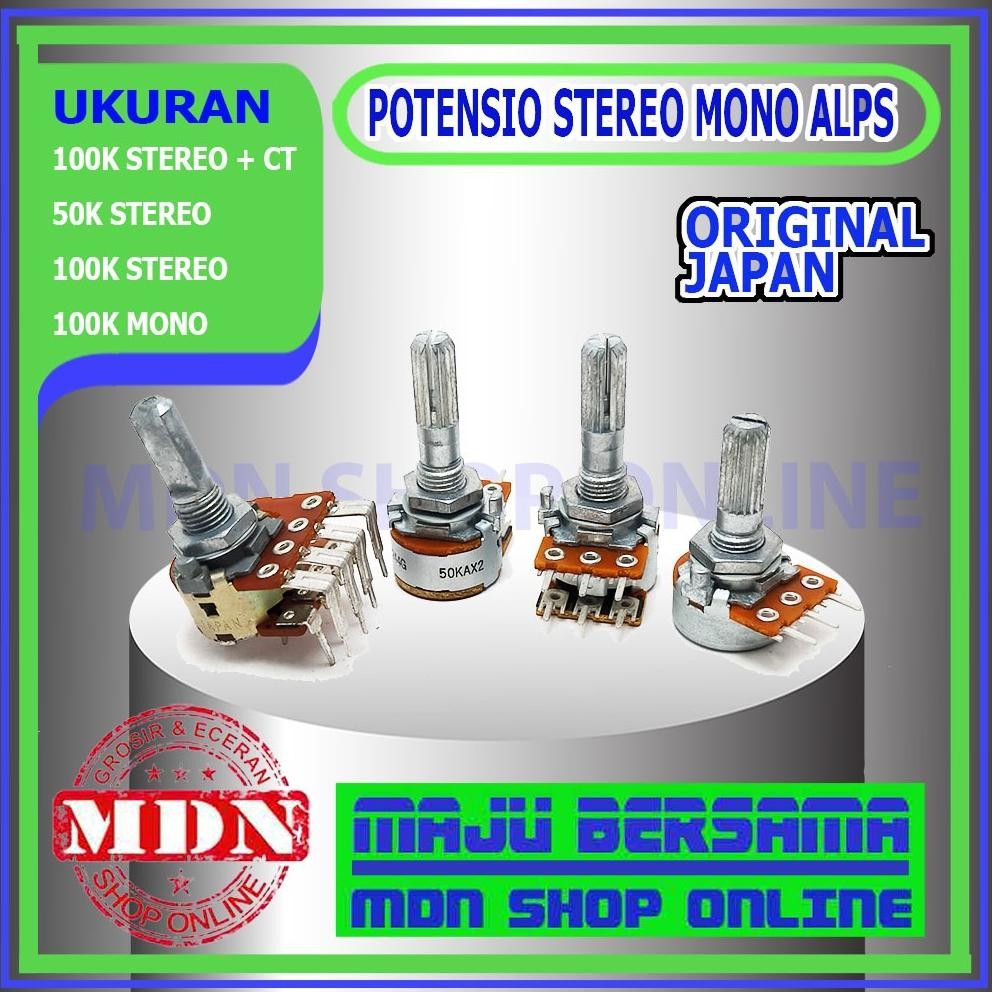 Potensio ALPS 100KBx2 50KAx2 100k 50k Stereo Mono Original Japan DiM