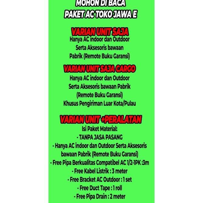 Ac Gree 1 Pk + Pemasangan Gree Gwc 09M005 - Garansi 10 Th