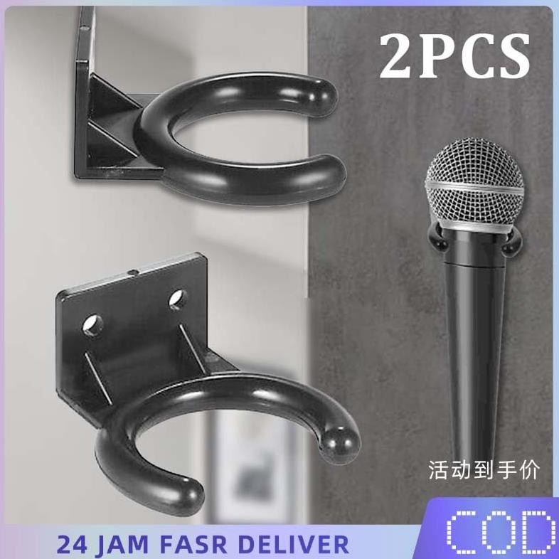 2pcs Gantungan Microphone Cantolan Mic Hanger Microphone Wall Mount DiM