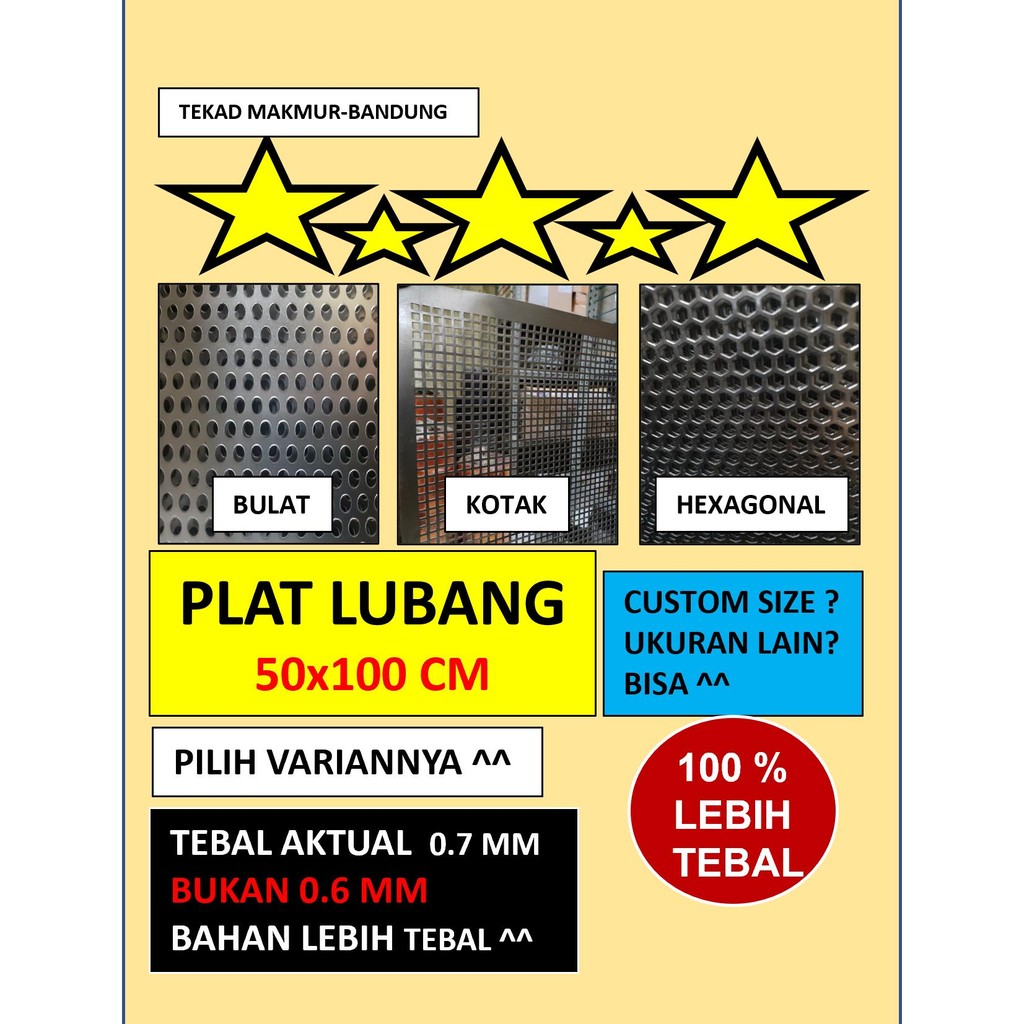 Plat 50x100 - Plat Besi Ram Speaker -  Ram Grill Plat Lubang - Ram Grill Box Sound DiM