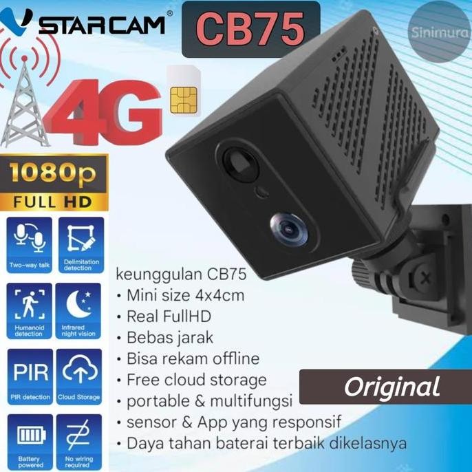 Cctv 4G/Dv Vstarcam Cb75 Spycam Fullhd Wide Lens 3000Mah
