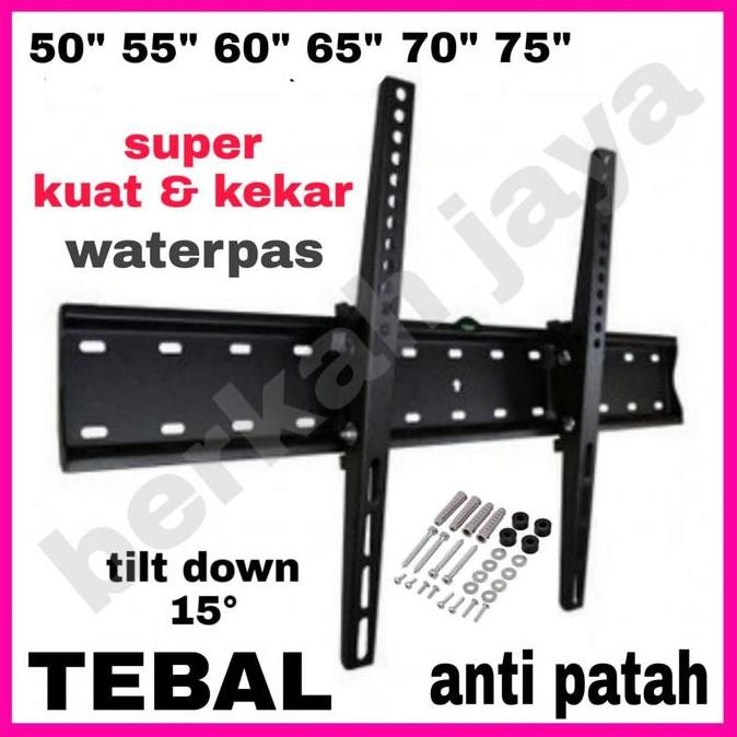 BRACKET TV LED LCD PLASMA 43 - 70 INCH BESI TEBAL BISA MIRING 15 STOK TERBATAS