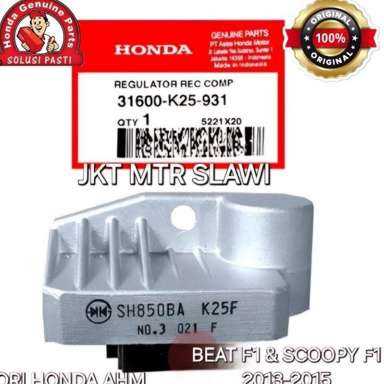 31600-k25-931 kiprok, regulator beat f1 & scoopy f1 2013-2014 ori honda ahm asli honda